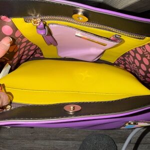 Chic Purple and Yellow Women's Shoulder Bag